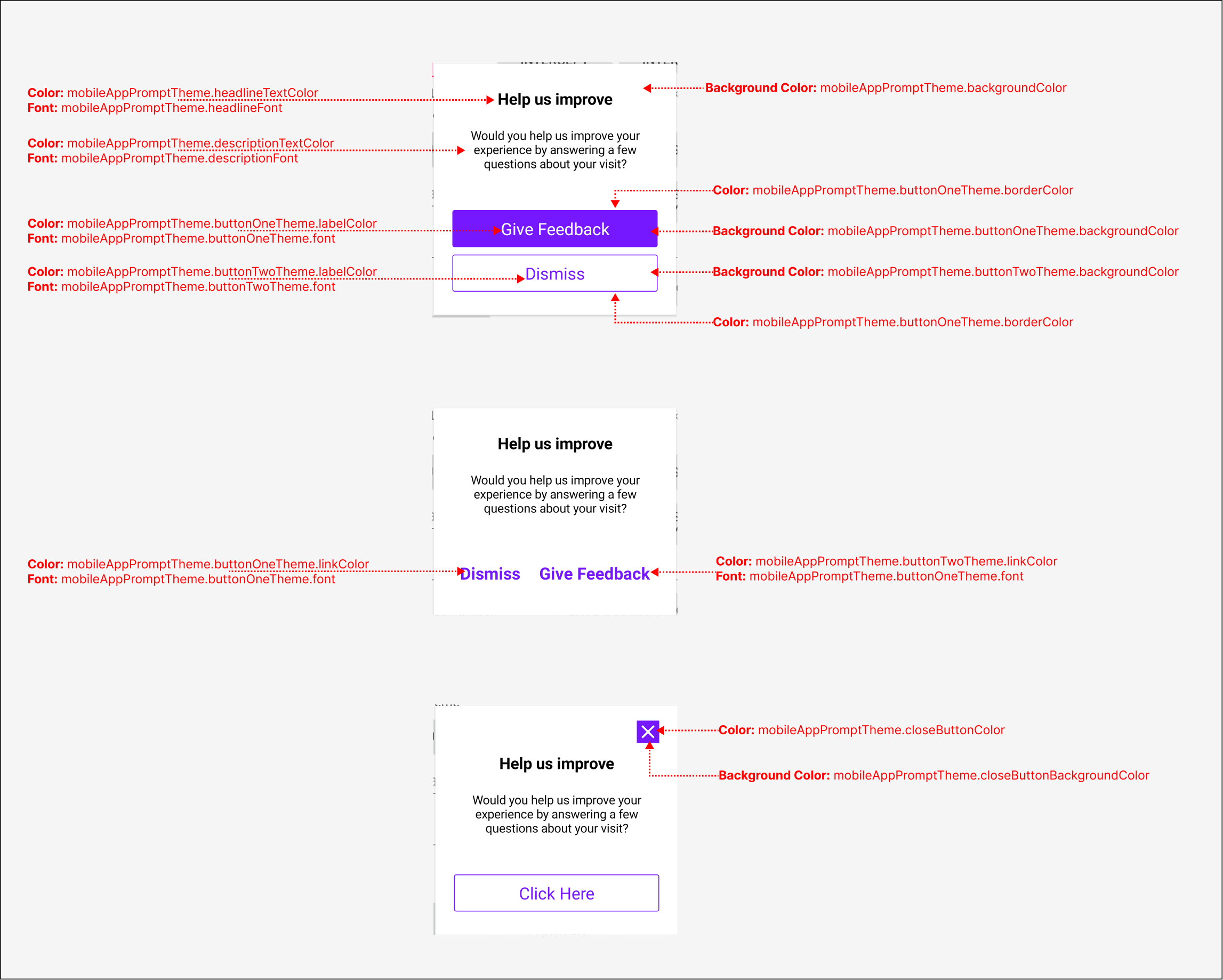 Mapping of theme attributes to Mobile App Prompt dialog