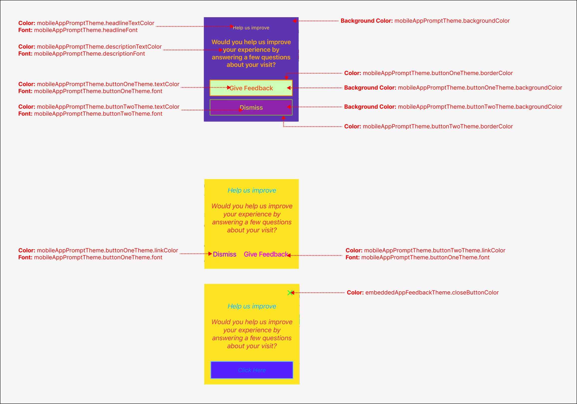 Mapping of theme attributes to Mobile App Prompt dialog