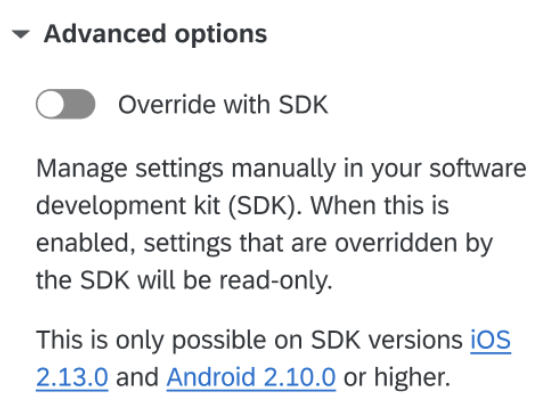 Theming Overridden Through SDK switch in the Creative options